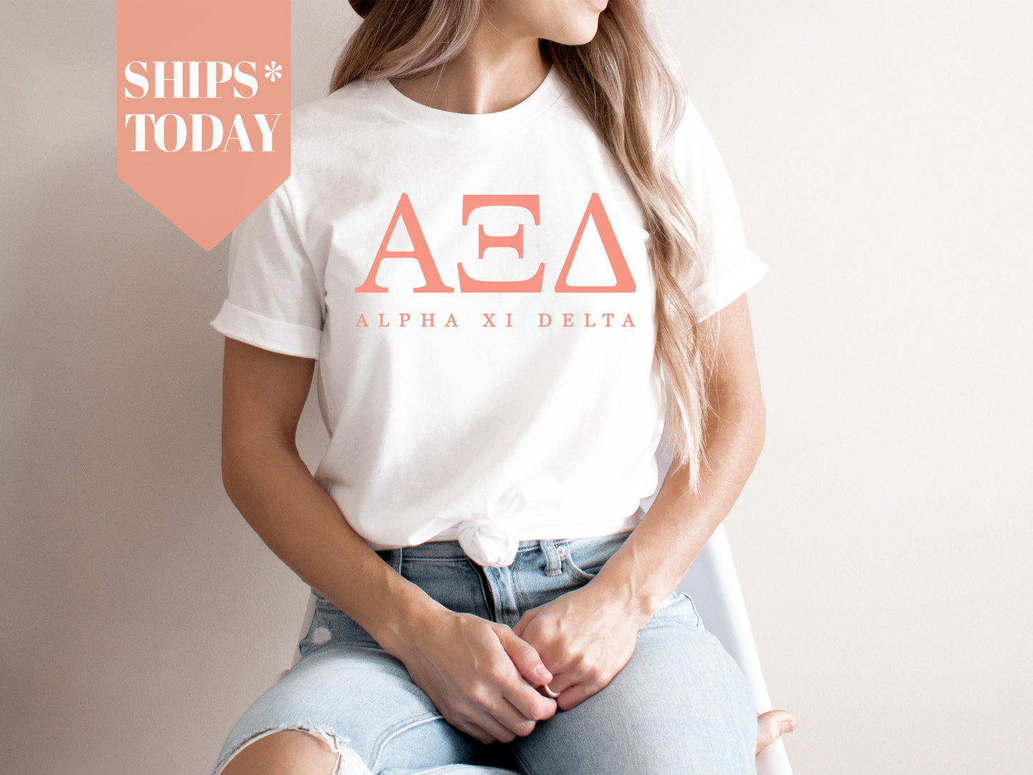 Alpha Xi Delta Pink Personality Sorority T-shirt _ 656g