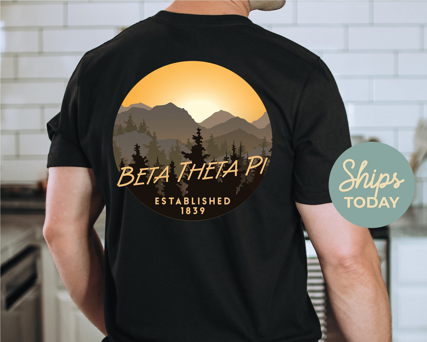 Beta Theta Pi Sunset and Pines Fraternity T-shirt _ 33319g