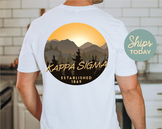 Kappa Sigma Sunset and Pines Fraternity T-shirt _ 33326g