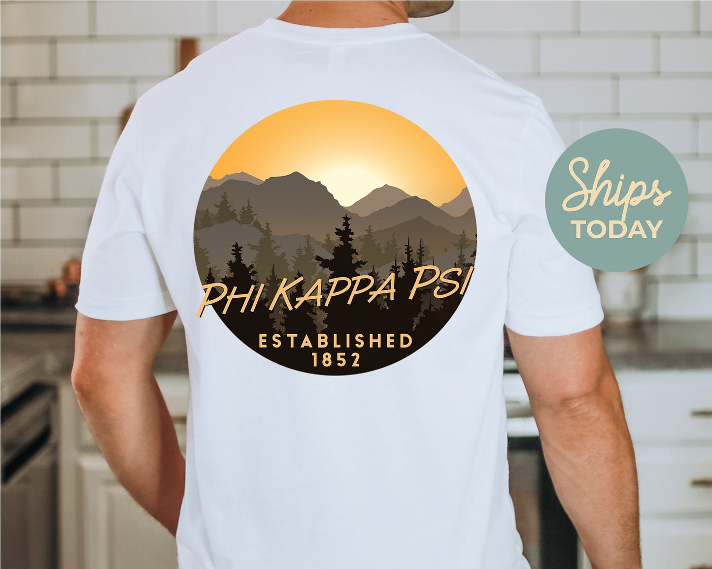 Phi Kappa Psi Sunset and Pines Fraternity T-shirt _ 33330g