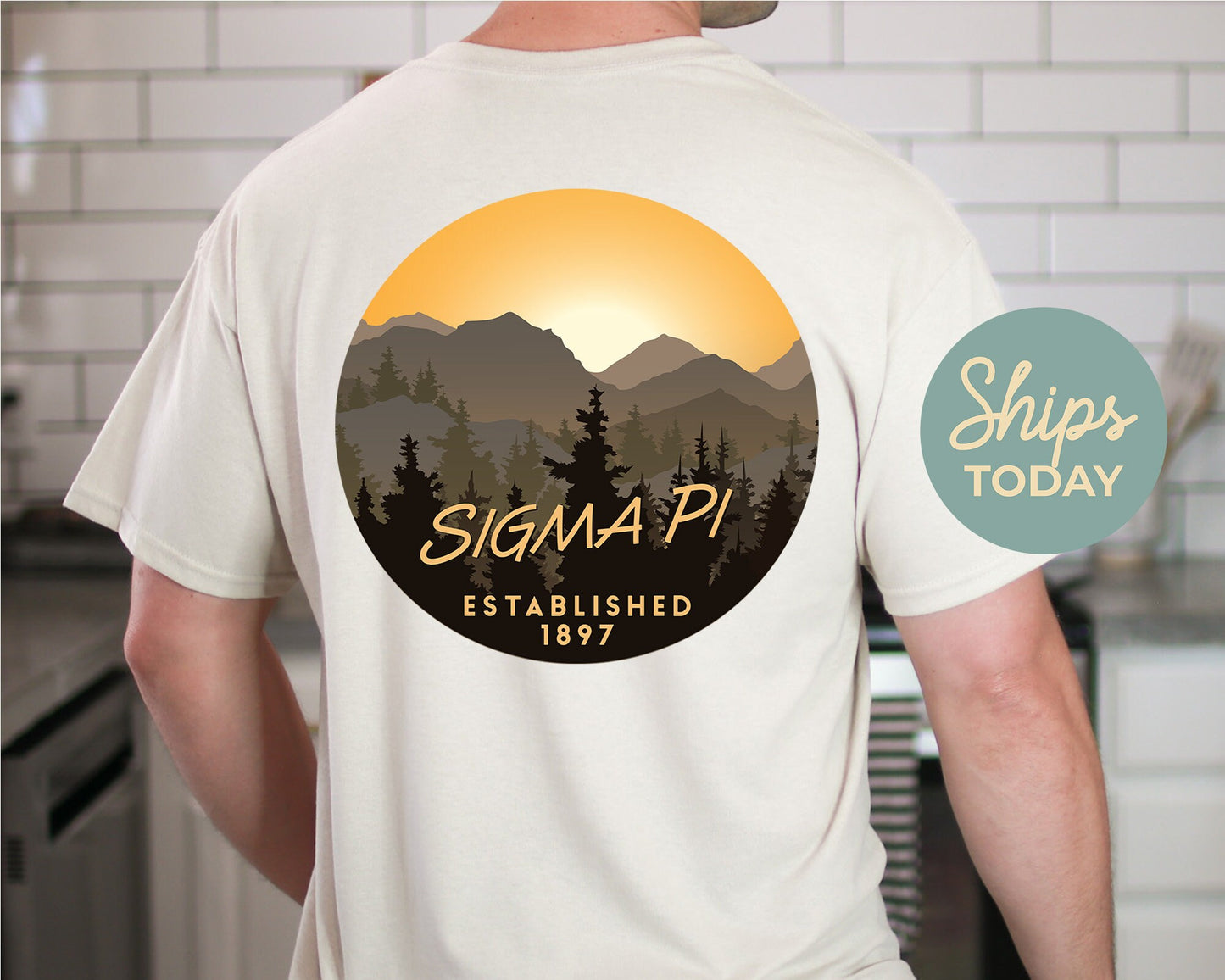 Sigma Pi Sunset and Pines Fraternity T-shirt _ 33340g