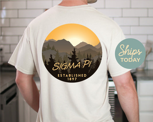 Sigma Pi Sunset and Pines Fraternity T-shirt _ 33340g