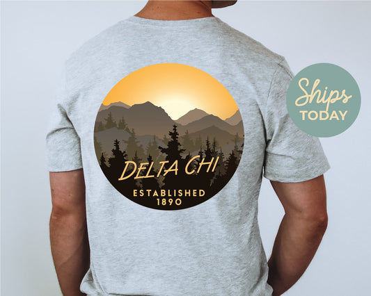 Delta Chi Sunset and Pines Fraternity T-shirt _ 33321g