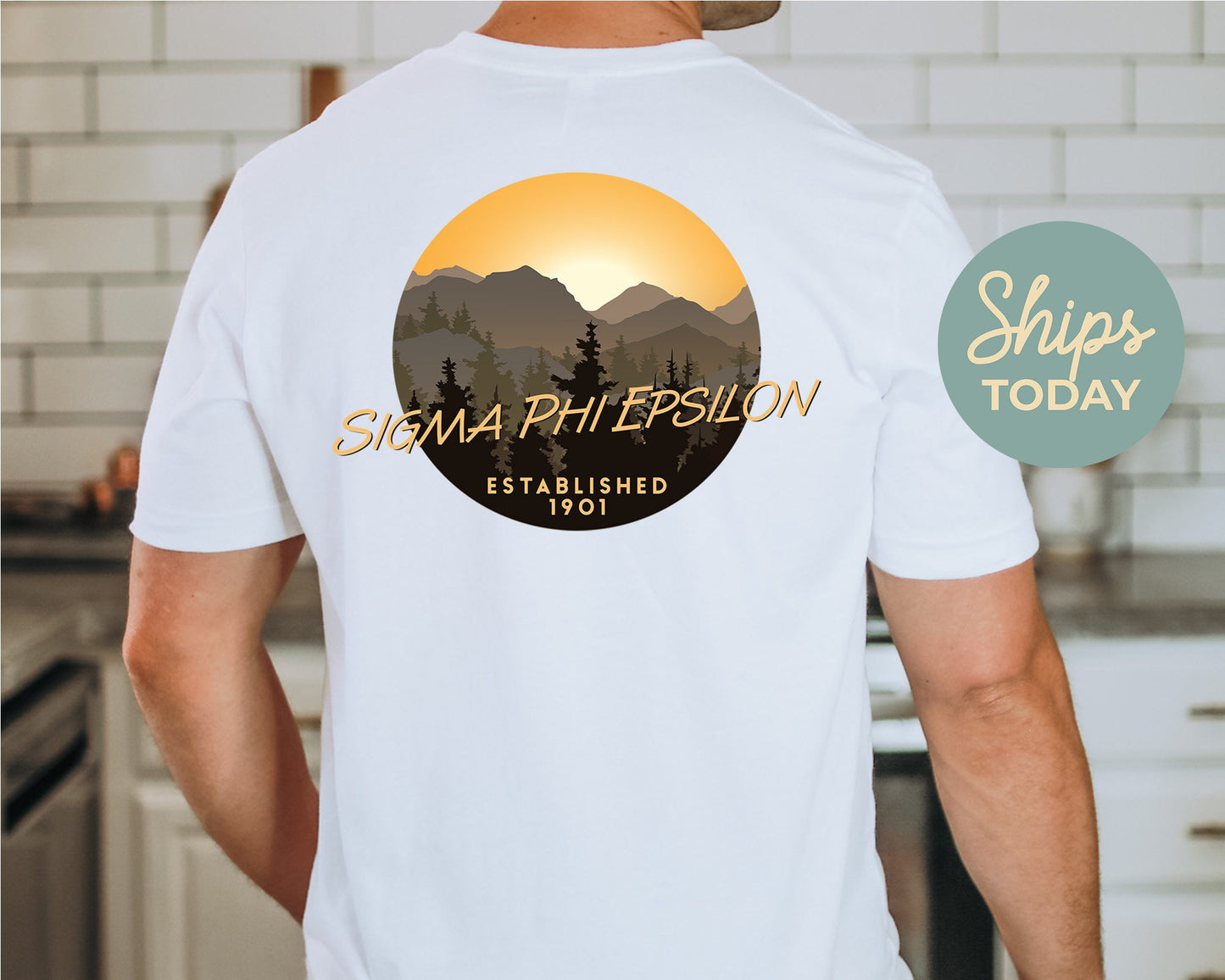 Sigma Phi Epsilon Sunset and Pines Fraternity T-shirt _ 33339g