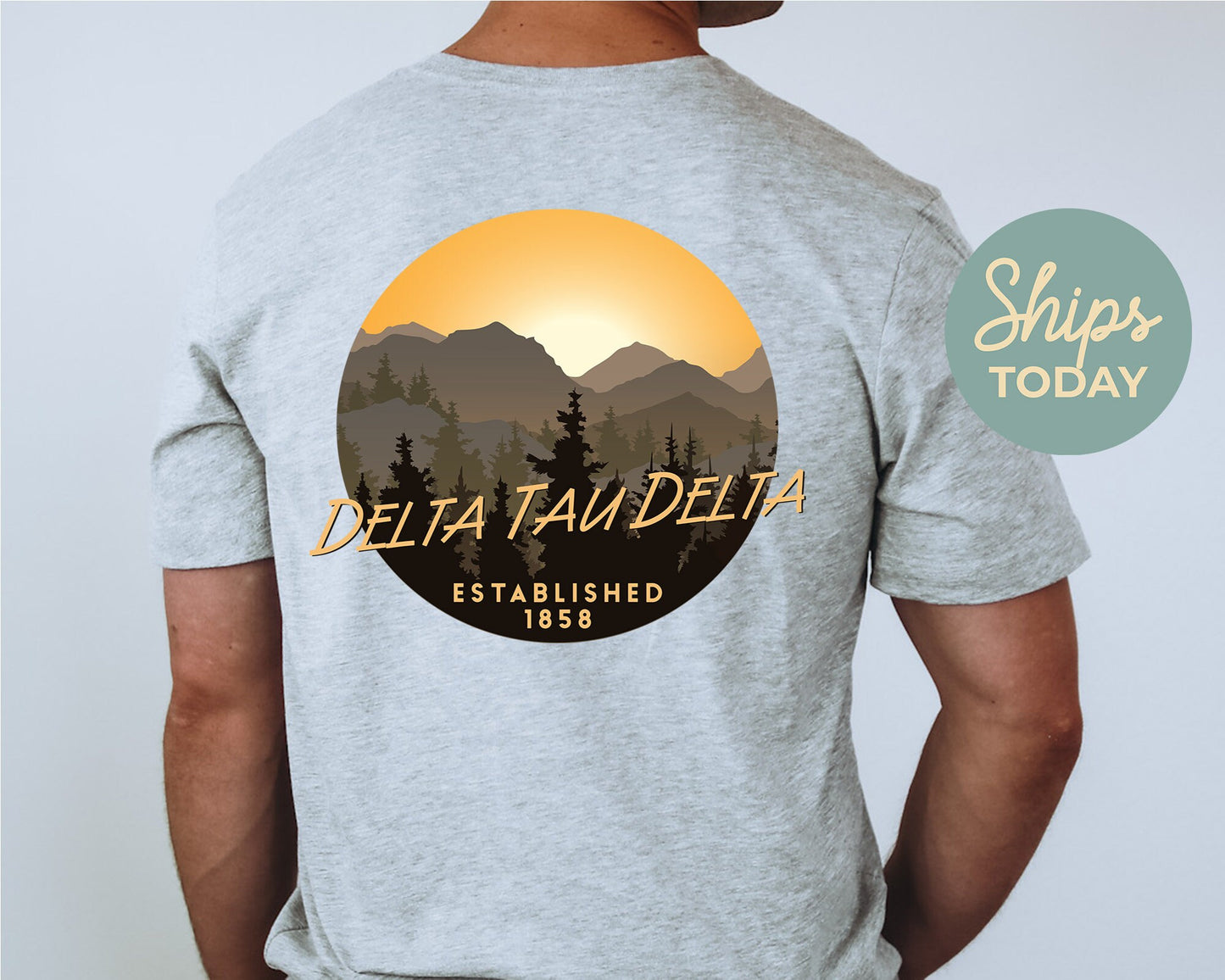 Delta Tau Delta Sunset and Pines Fraternity T-shirt _ 33323g