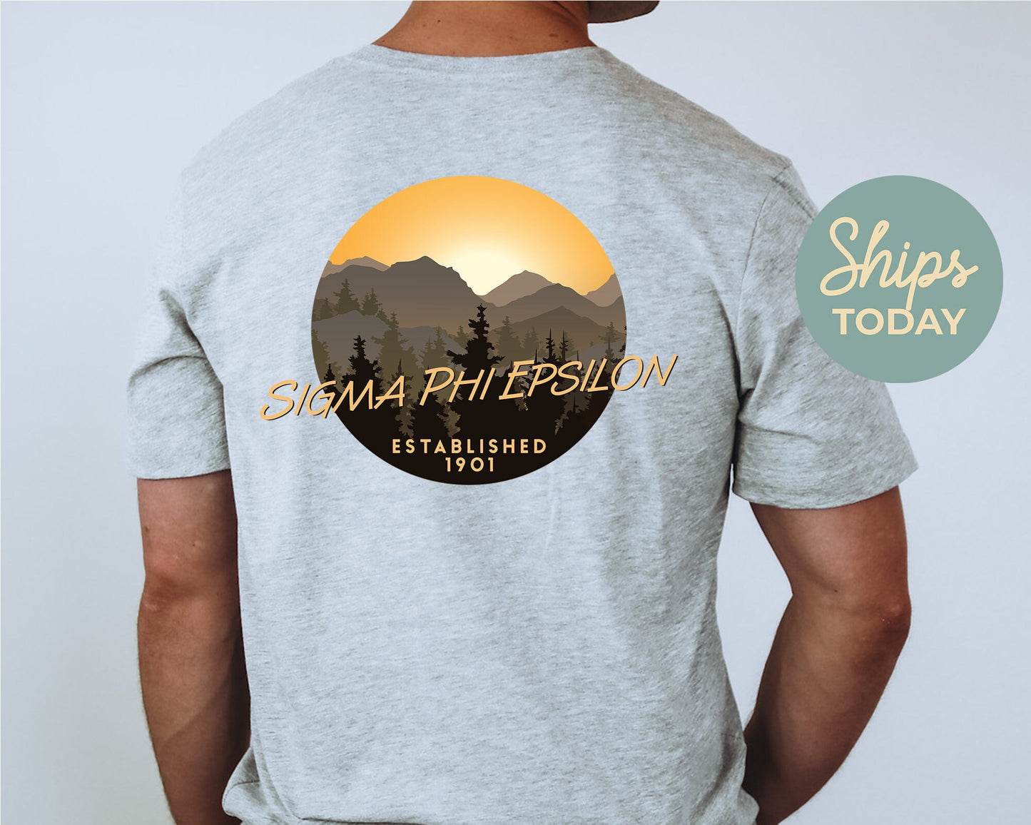 Sigma Phi Epsilon Sunset and Pines Fraternity T-shirt _ 33339g