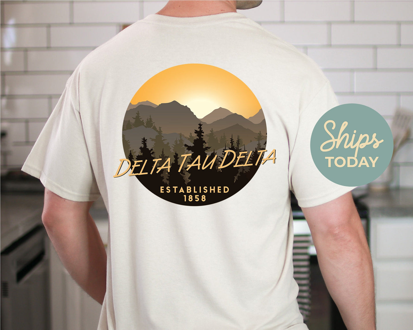 Delta Tau Delta Sunset and Pines Fraternity T-shirt _ 33323g