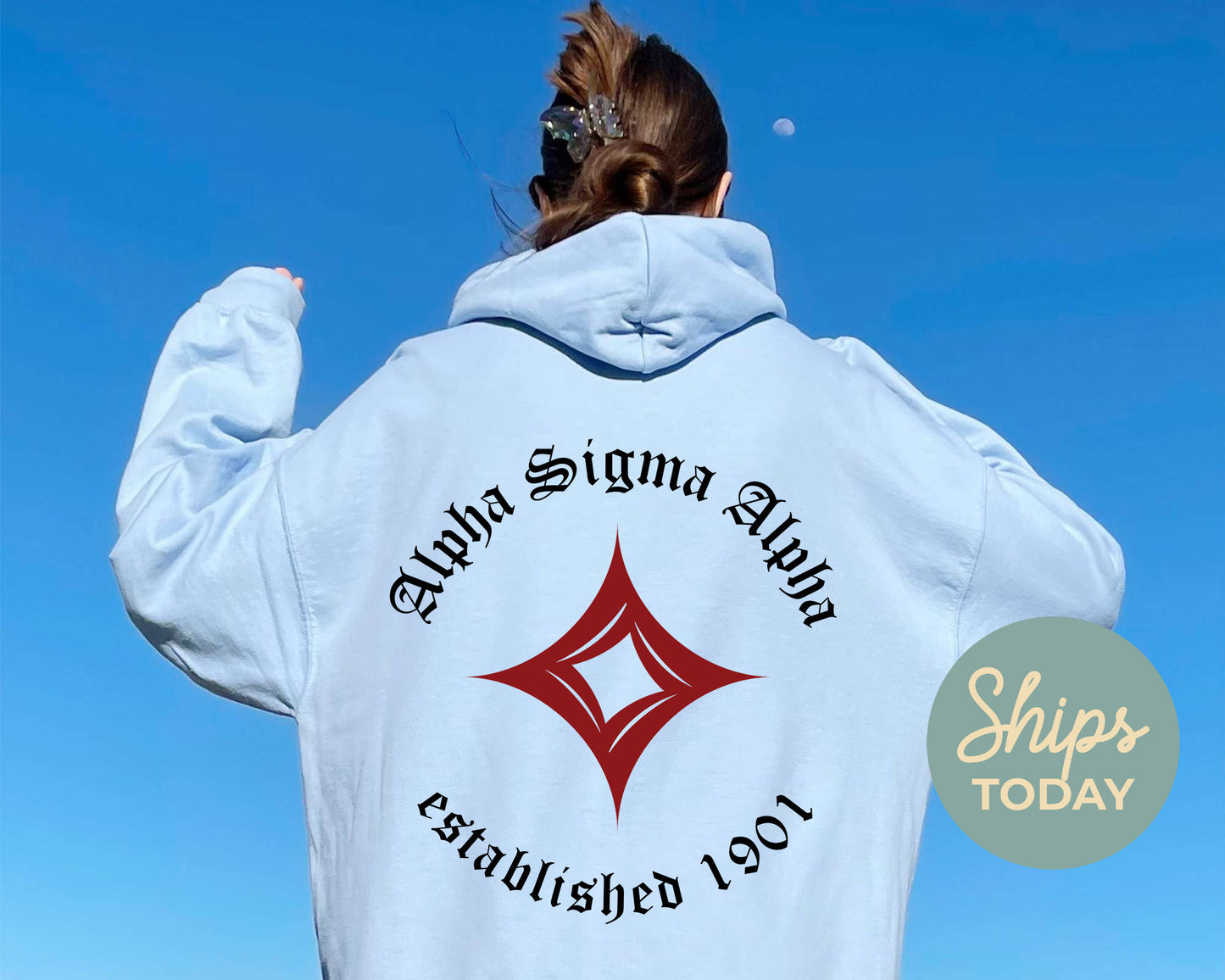 Alpha Sigma Alpha Old English Crest Sorority Hoodie _ 32926g