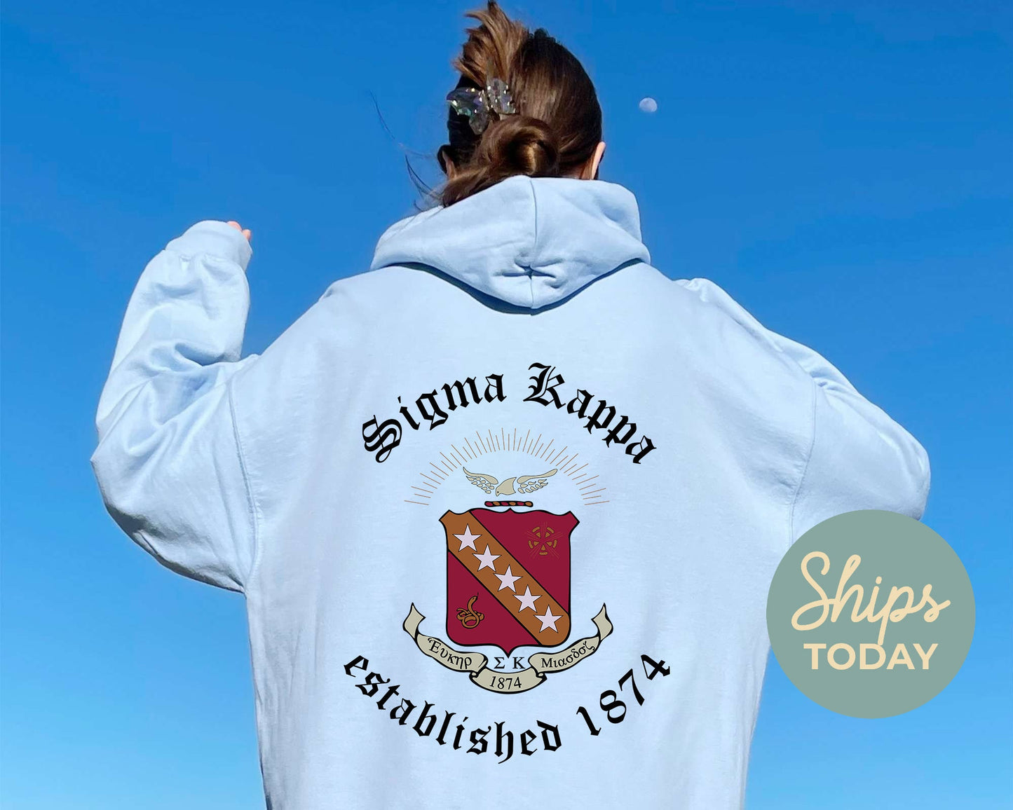 Sigma Kappa Old English Crest Sorority Hoodie _ 32942g