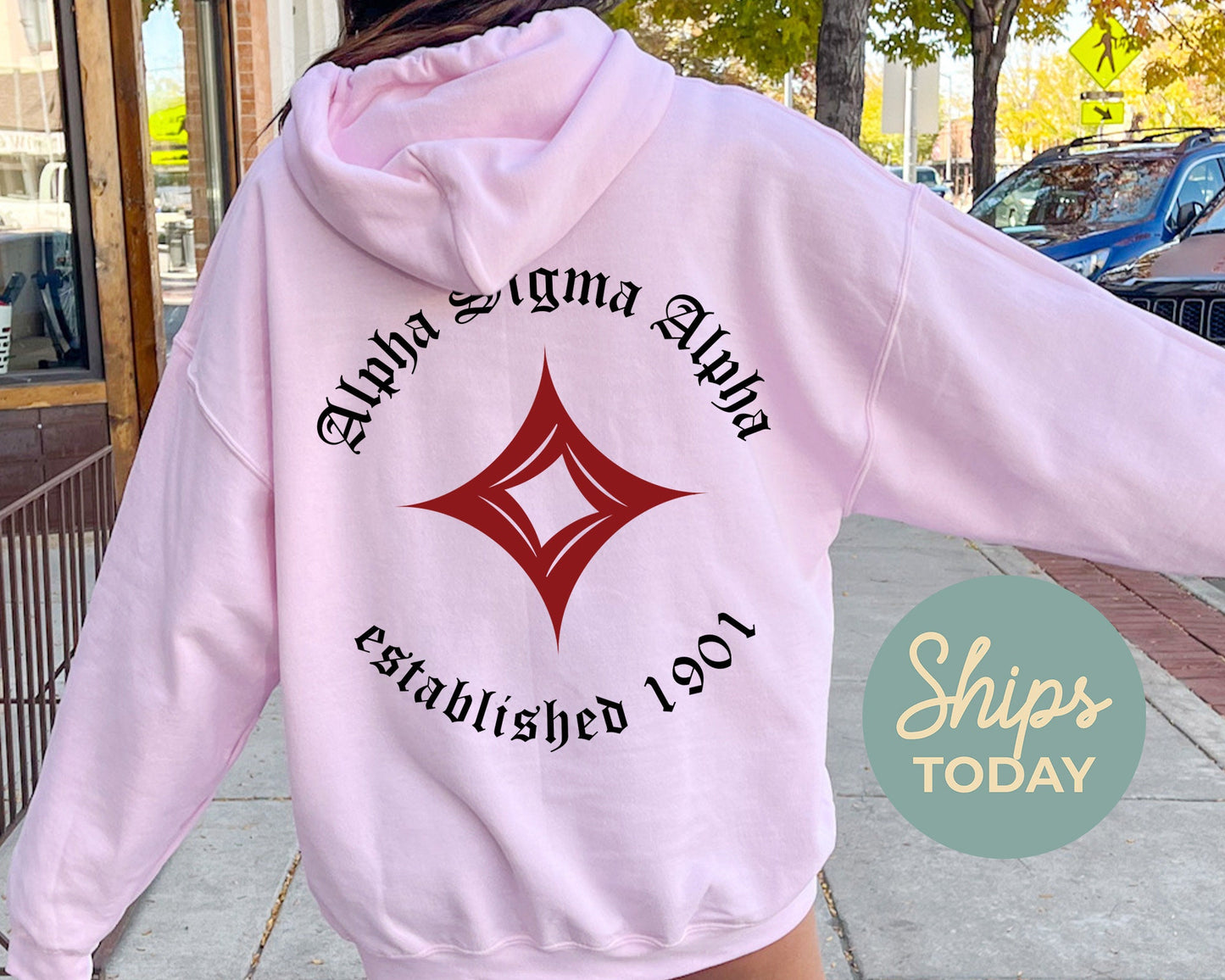 Alpha Sigma Alpha Old English Crest Sorority Hoodie _ 32926g