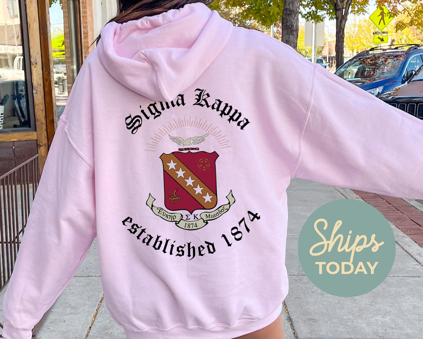 Sigma Kappa Old English Crest Sorority Hoodie _ 32942g