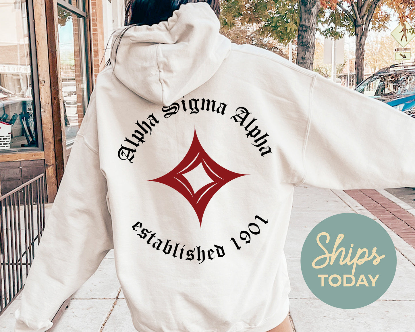 Alpha Sigma Alpha Old English Crest Sorority Hoodie _ 32926g