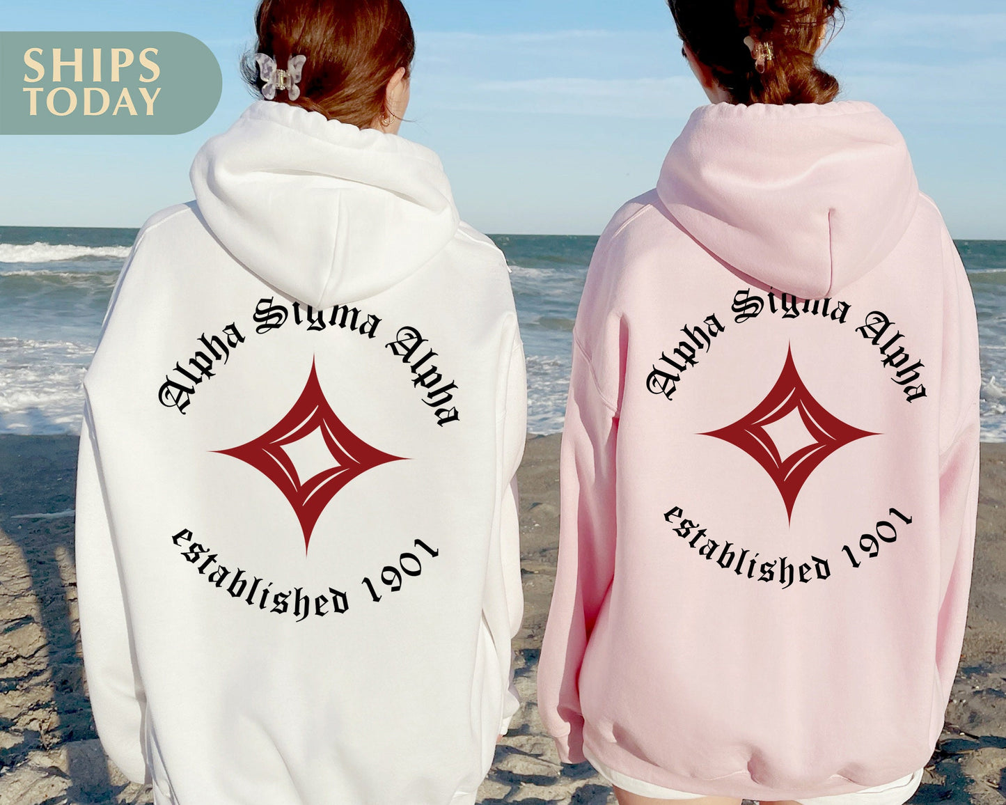 Alpha Sigma Alpha Old English Crest Sorority Hoodie _ 32926g