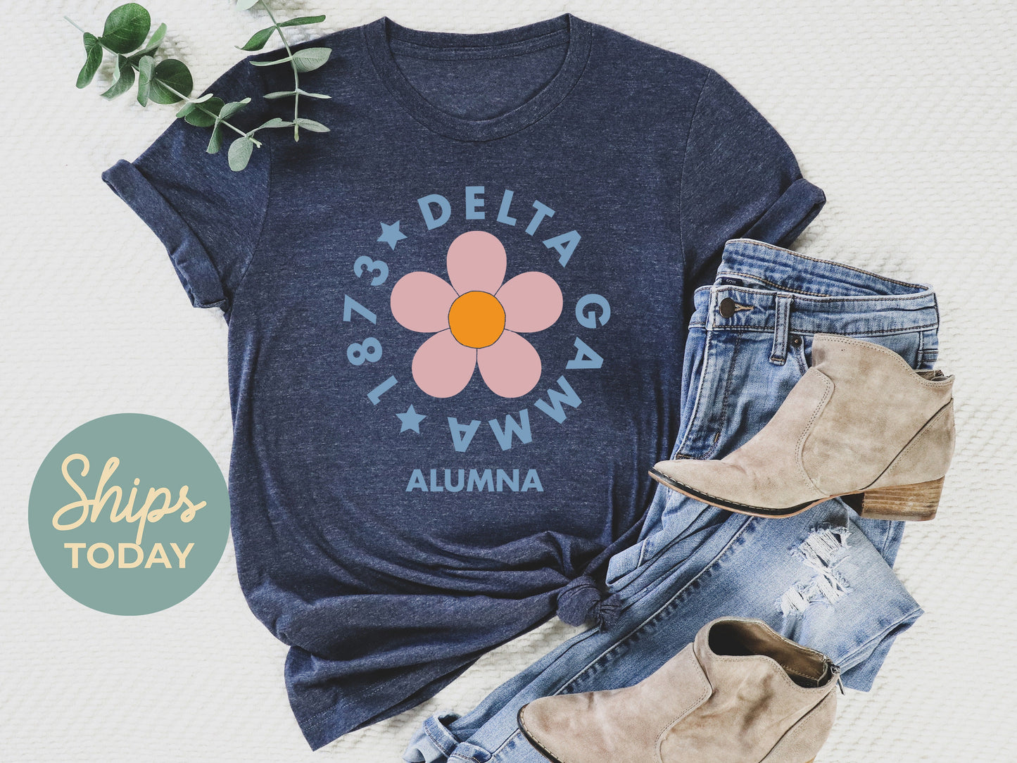 Delta Gamma Floral Alumna Sorority T-shirt _ 2562g