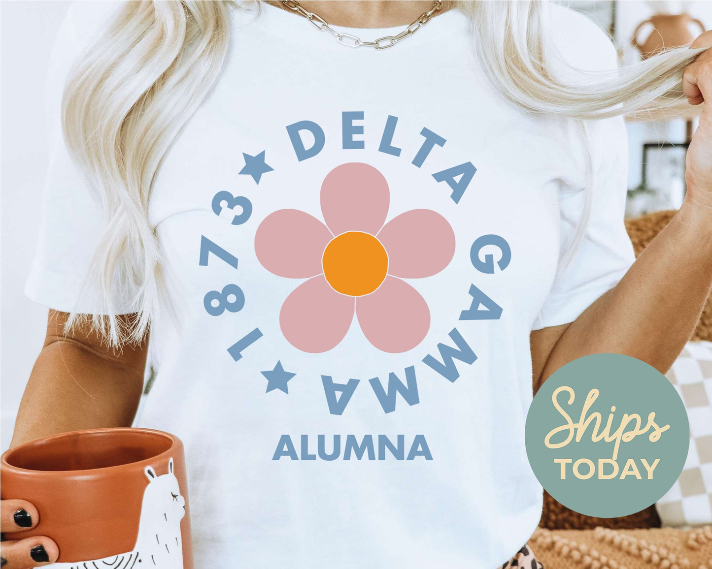 Delta Gamma Floral Alumna Sorority T-shirt _ 2562g