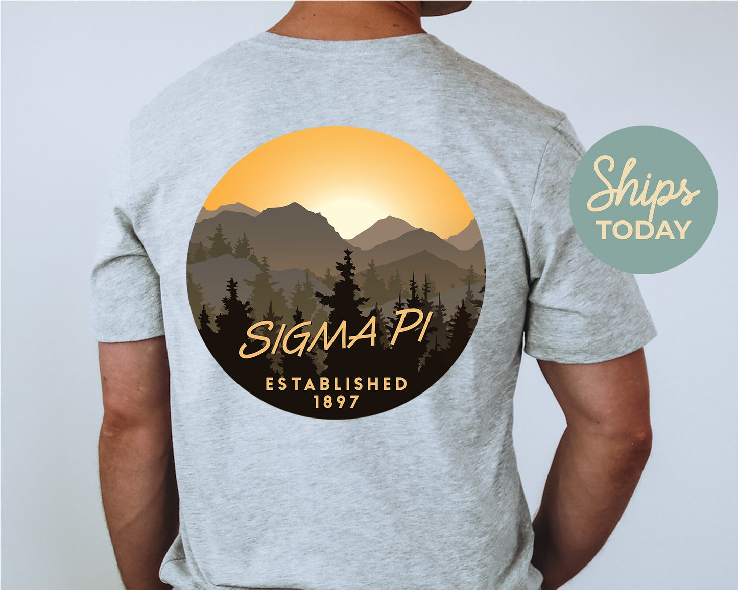 Sigma Pi Sunset and Pines Fraternity T-shirt _ 33340g