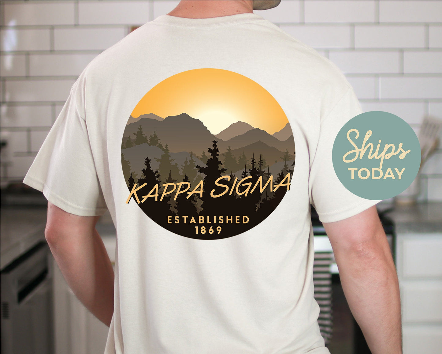 Kappa Sigma Sunset and Pines Fraternity T-shirt _ 33326g