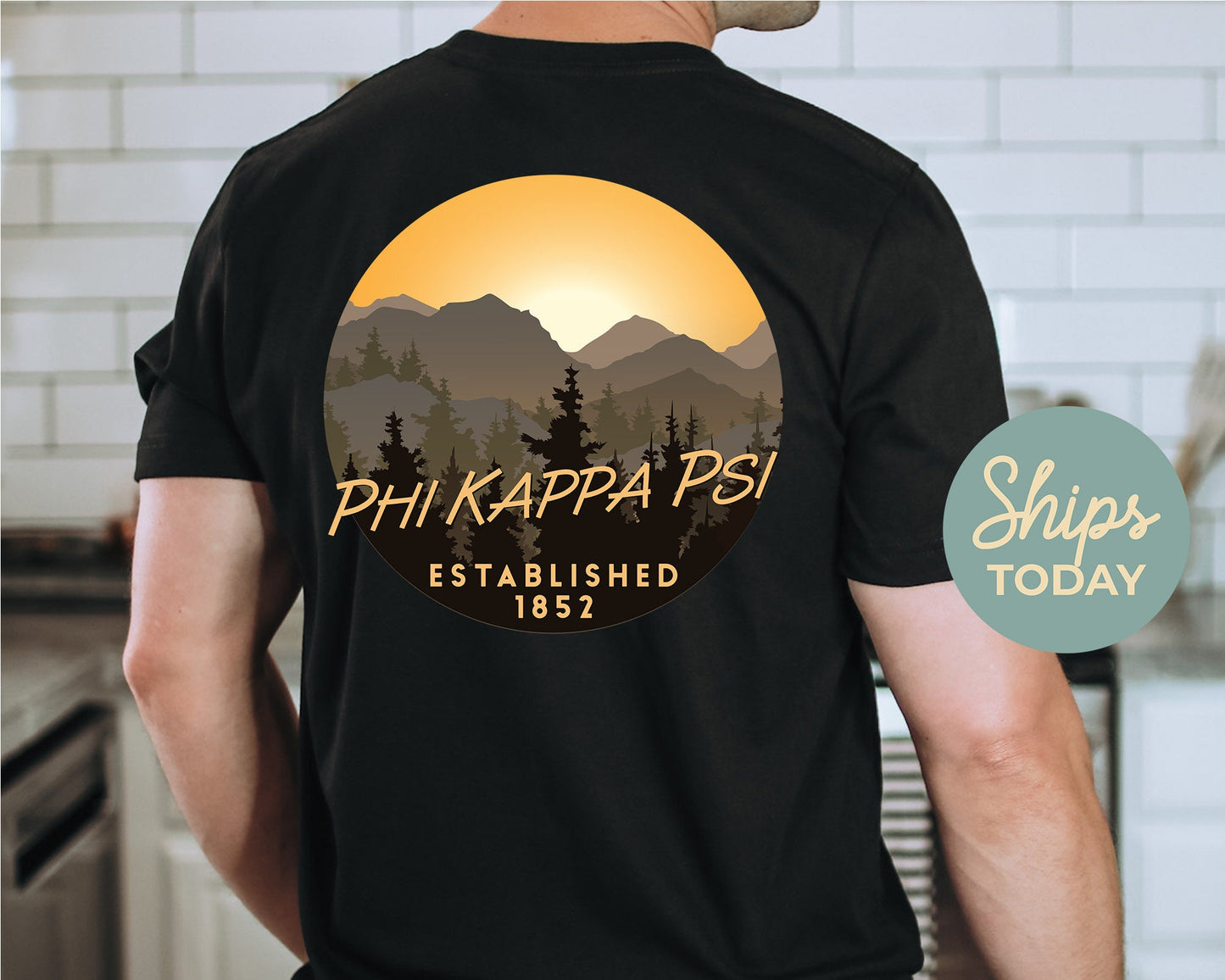 Phi Kappa Psi Sunset and Pines Fraternity T-shirt _ 33330g