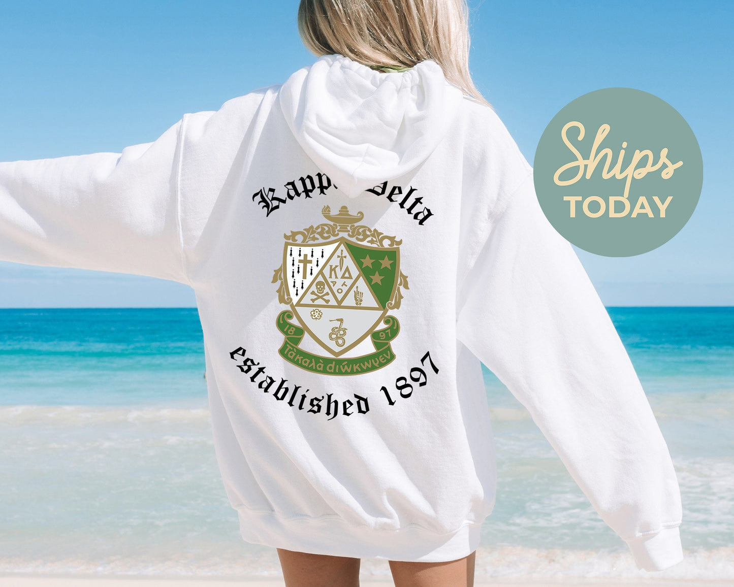 Kappa Delta Old English Crest Sorority Hoodie _ 32936g
