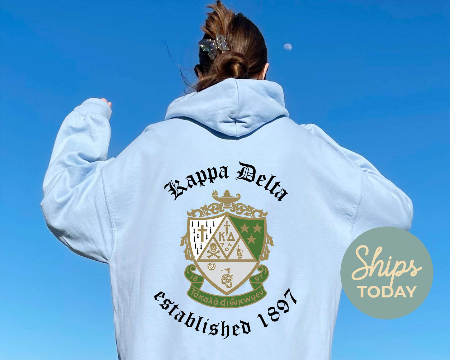 Kappa Delta Old English Crest Sorority Hoodie _ 32936g