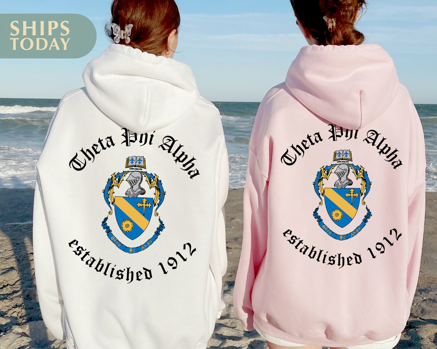 Theta Phi Alpha Old English Crest Sorority Hoodie _ 32944g
