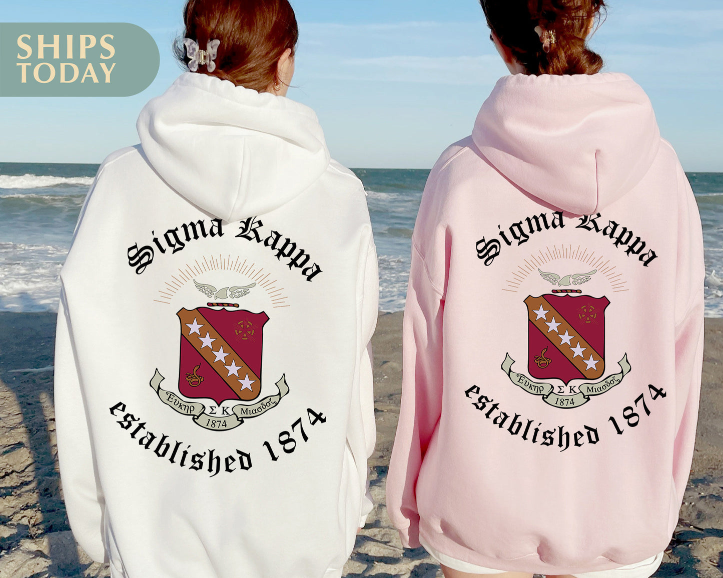 Sigma Kappa Old English Crest Sorority Hoodie _ 32942g