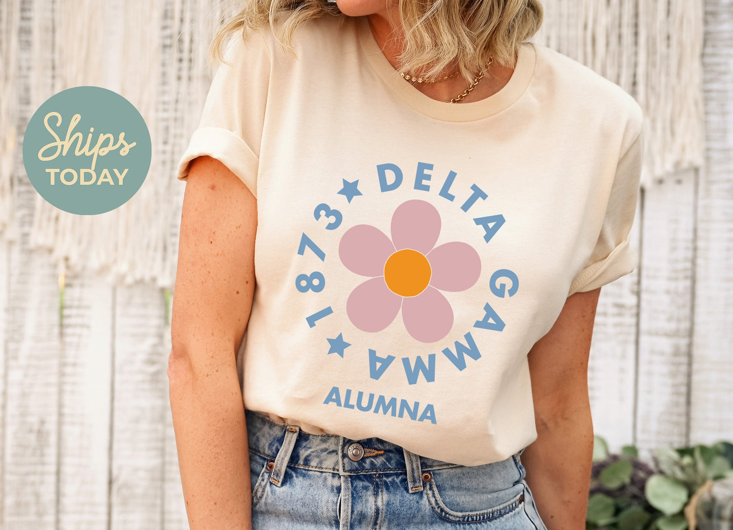 Delta Gamma Floral Alumna Sorority T-shirt _ 2562g