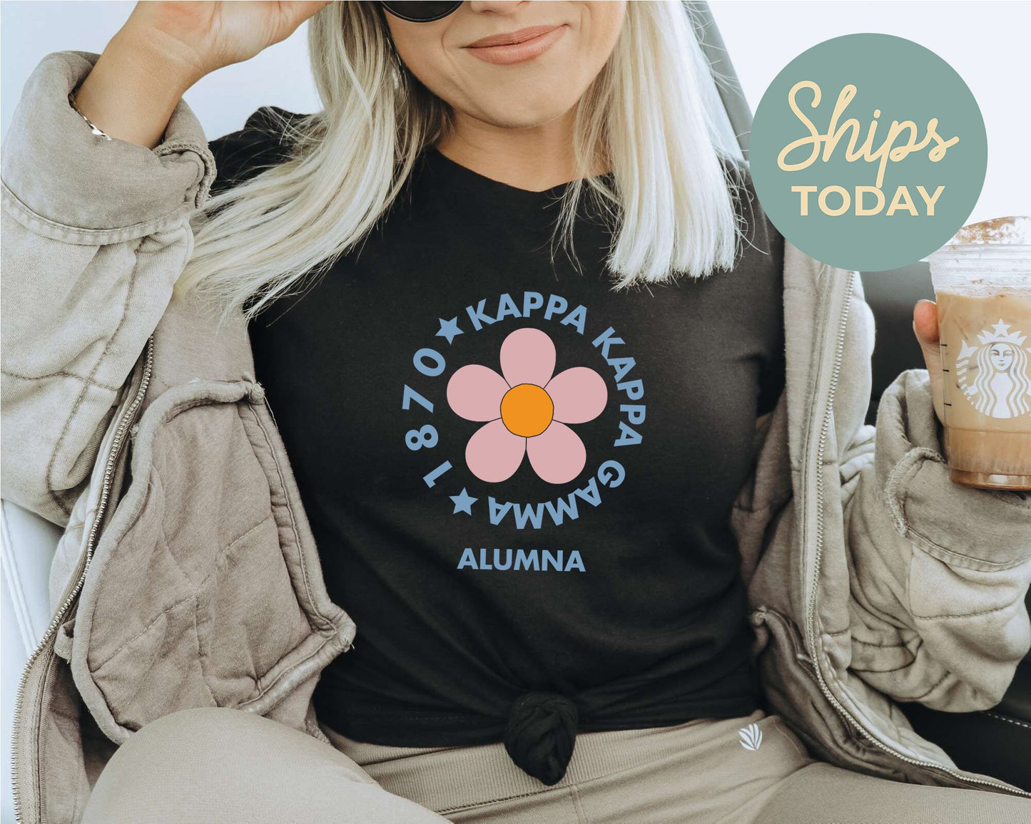 Kappa Kappa Gamma Floral Alumna Sorority T-shirt _ 2568g