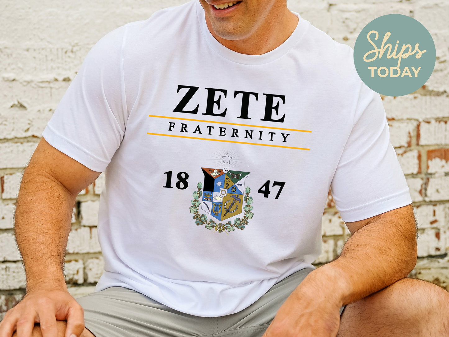 Zeta Psi Iconic Crest Fraternity T-shirt _ 31148g