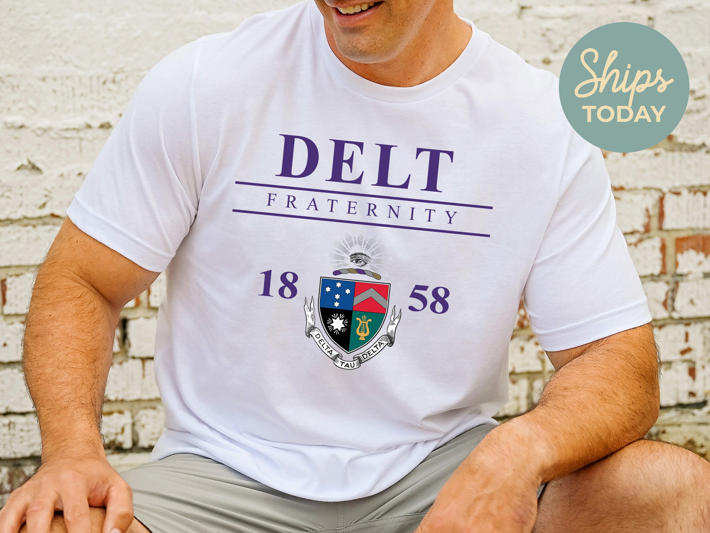 Delta Tau Delta Iconic Crest Fraternity T-shirt _ 31126g