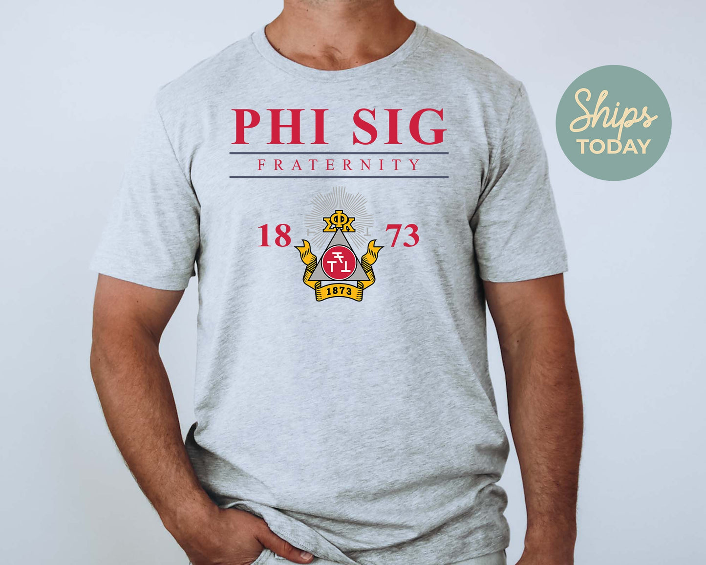 Phi Sigma Kappa Iconic Crest Fraternity T-shirt _ 31135g