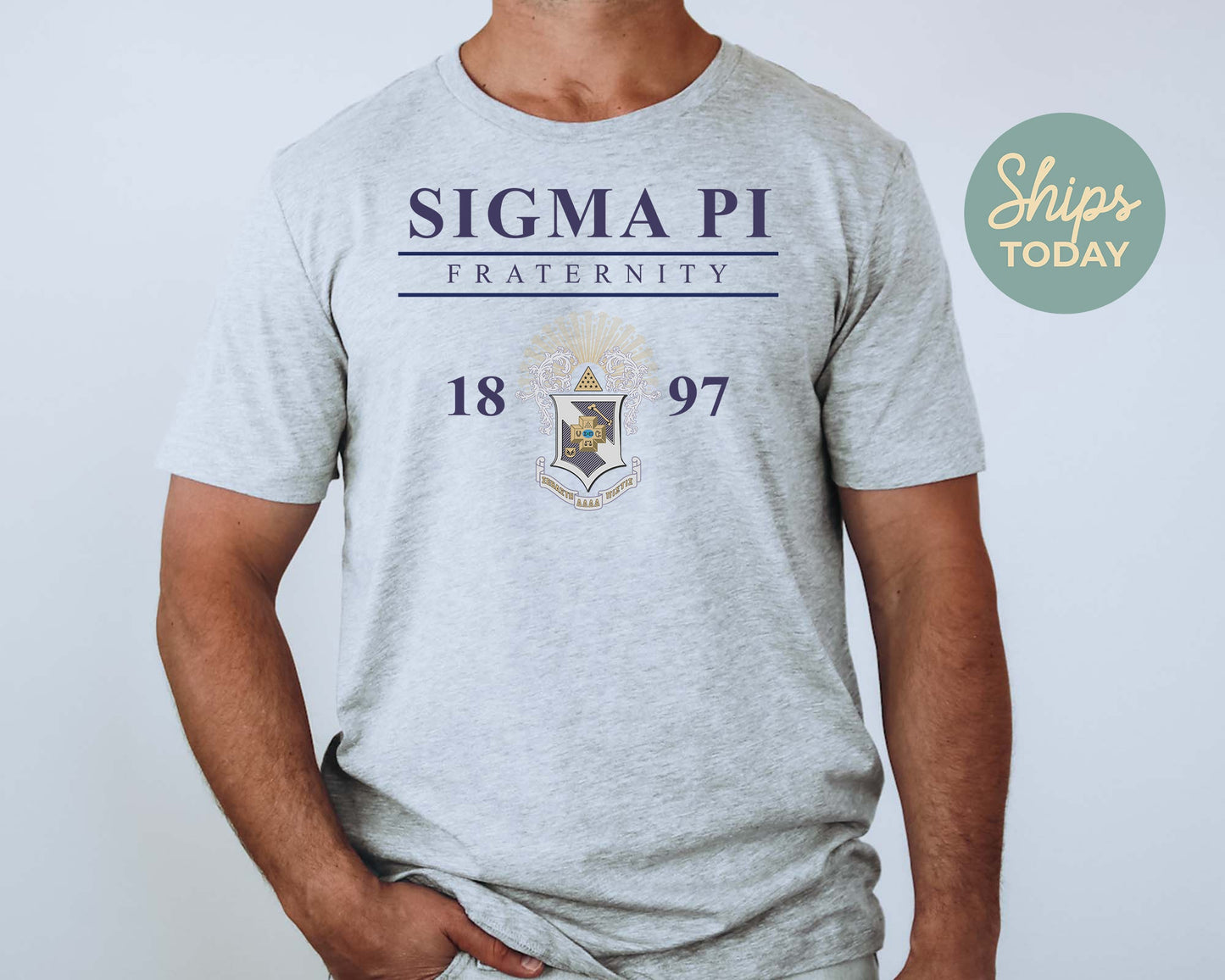 Sigma Pi Iconic Crest Fraternity T-shirt _ 31143g