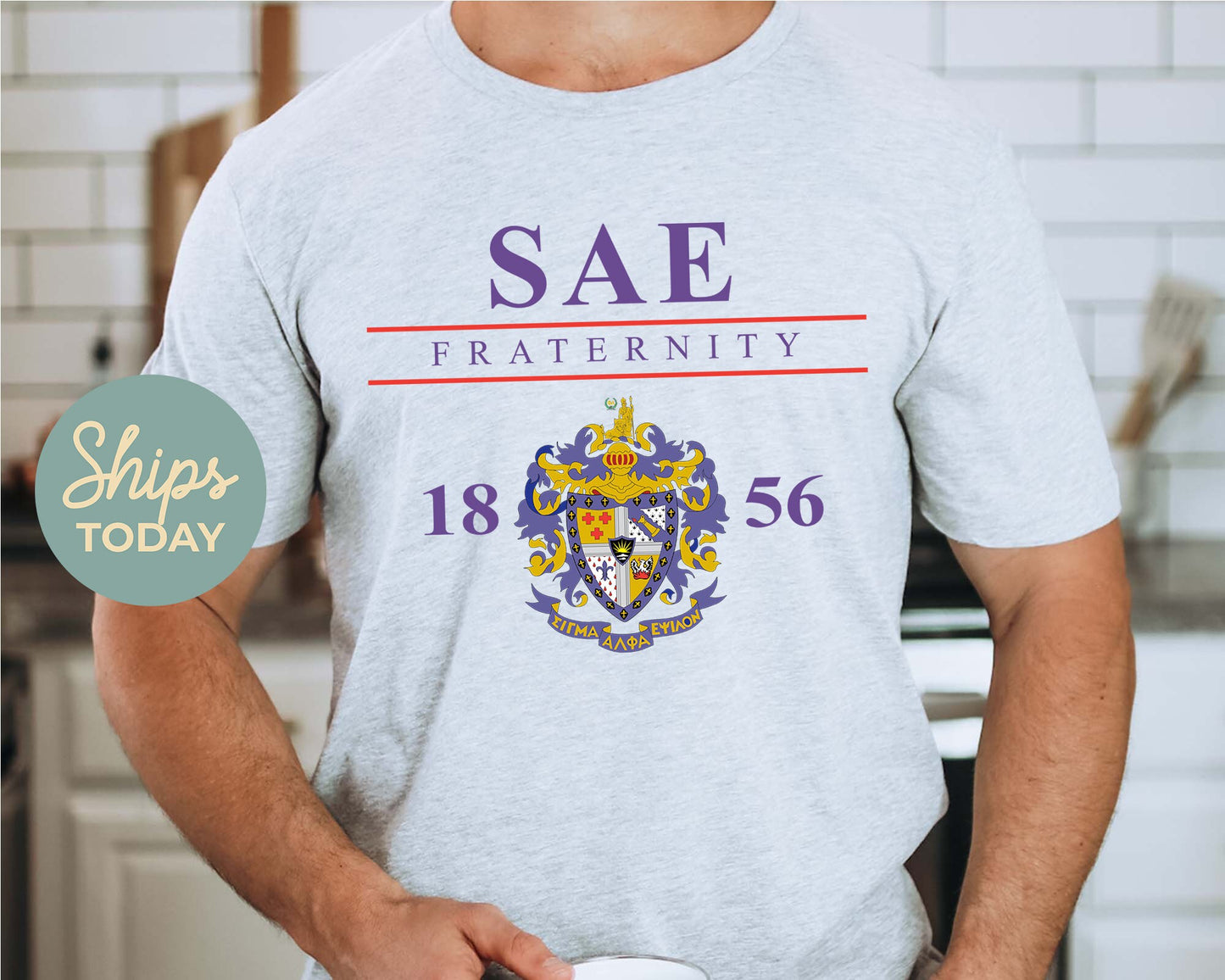 Sigma Alpha Epsilon Iconic Crest Fraternity T-shirt _ 31138g