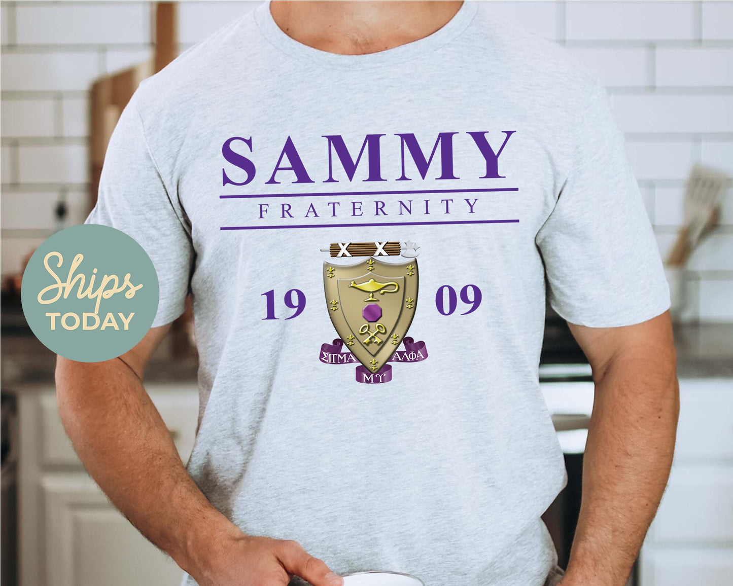 Sigma Alpha Mu Iconic Crest Fraternity T-shirt _ 31139g