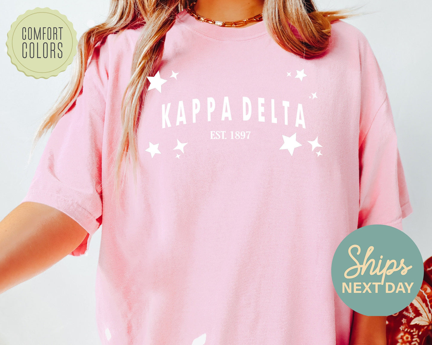 Kappa Delta Arched Star Comfort Colors Sorority T-shirt _ 2281g