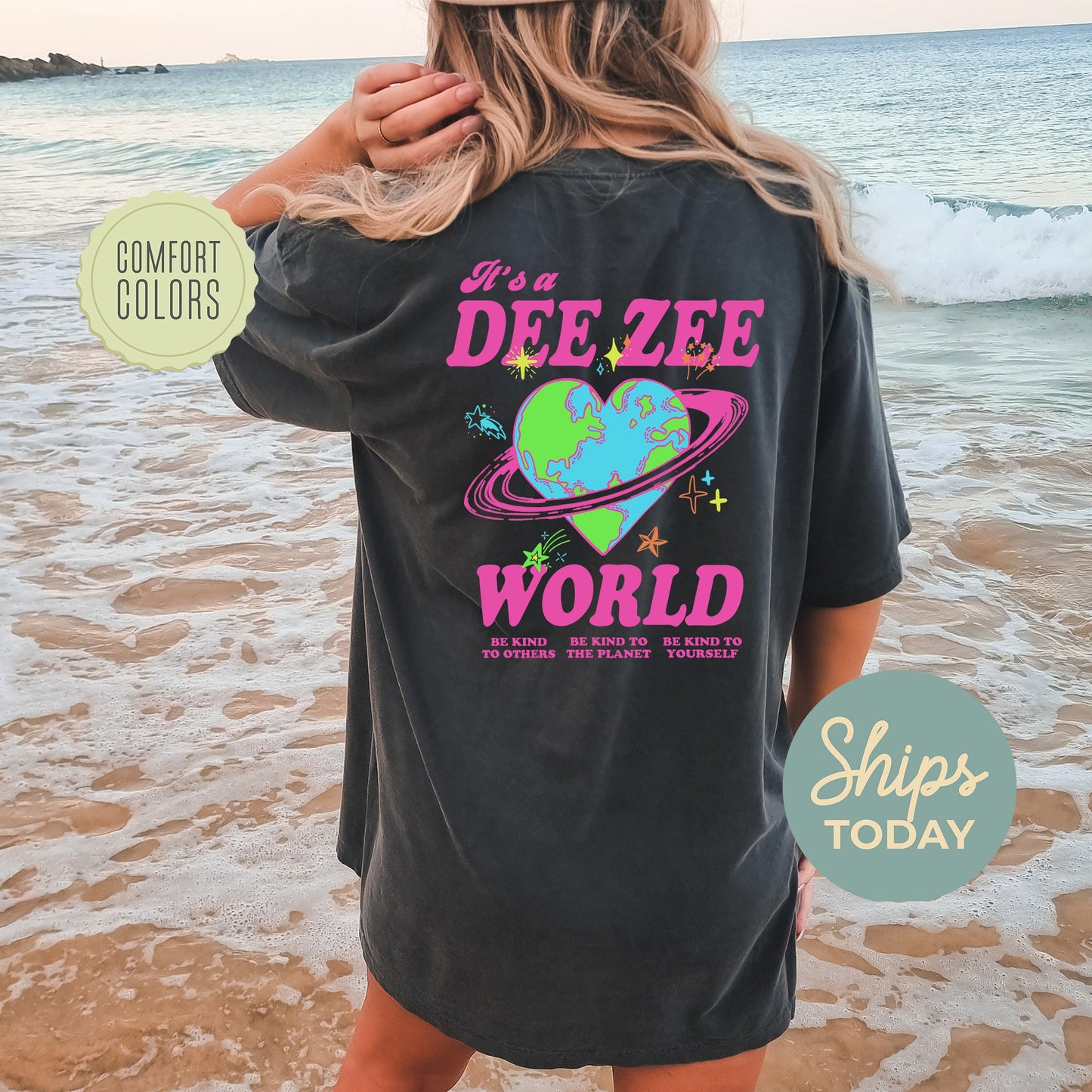 Delta Zeta Pink Planet Comfort Colors Sorority T-shirt _ 34243g