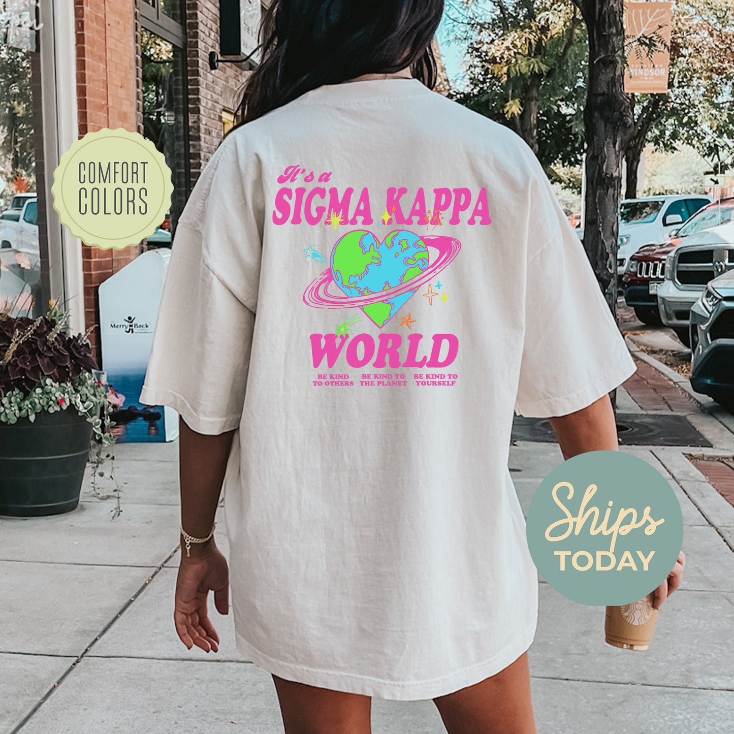Sigma Kappa Pink Planet Comfort Colors Sorority T-shirt _ 34252g