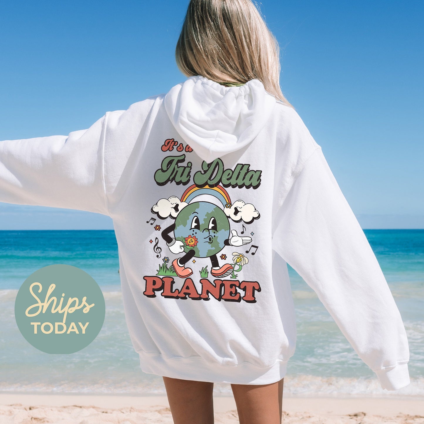 Delta Delta Delta Kinder Planet Sorority Hoodie _ 35421g