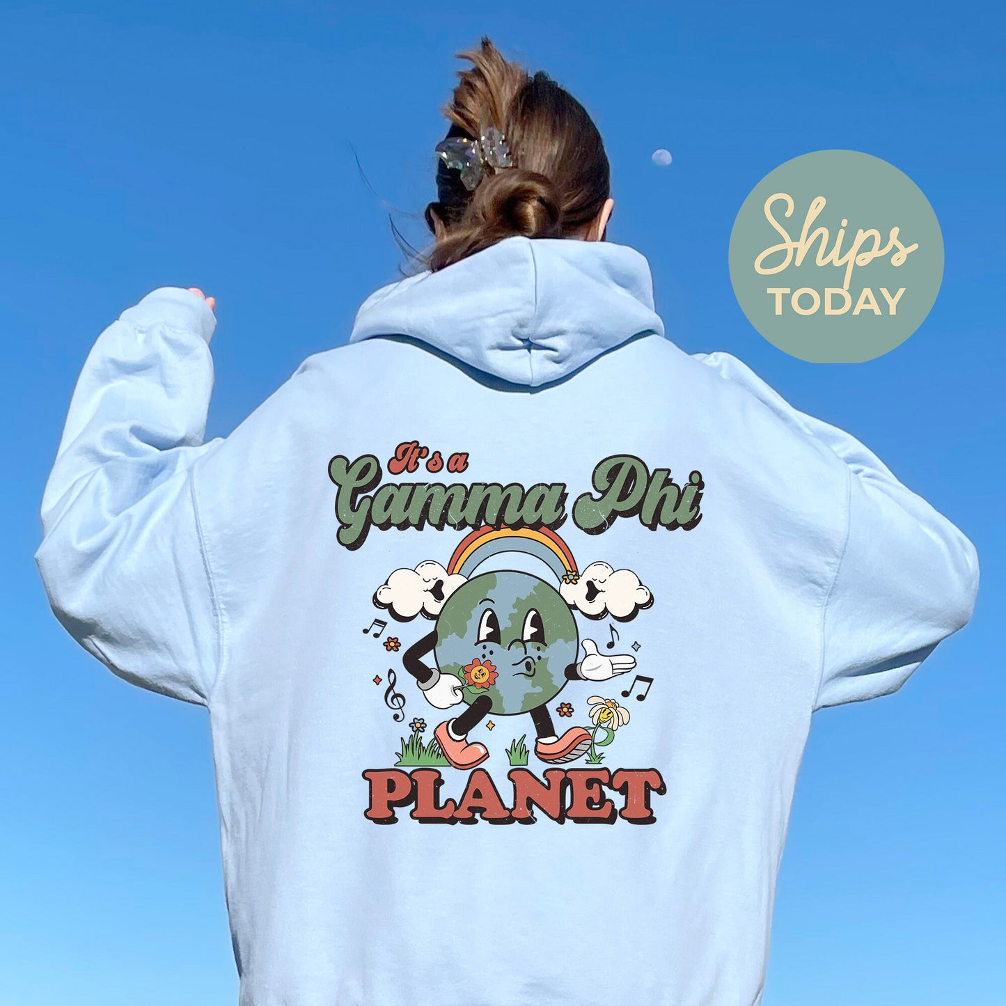 Gamma Phi Beta Kinder Planet Sorority Hoodie _ 35425g