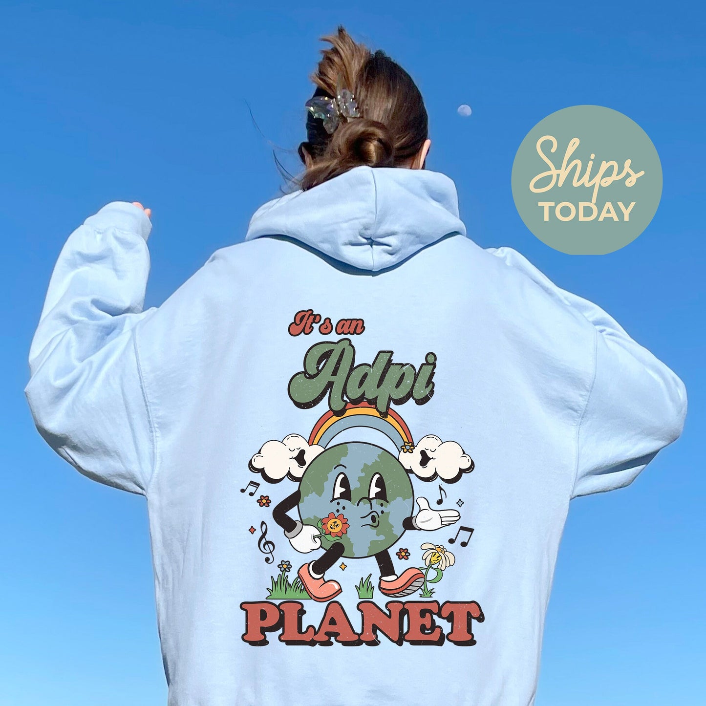 Alpha Delta Pi Kinder Planet Sorority Hoodie  _ 35412g
