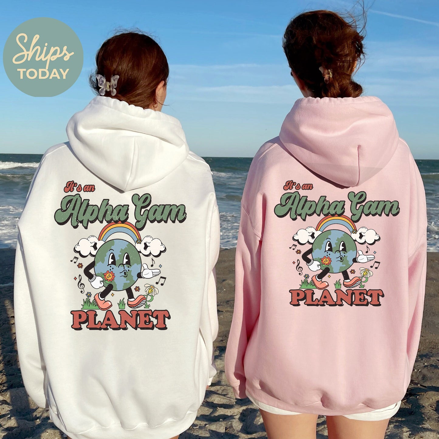 Alpha Gamma Delta Kinder Planet Sorority Hoodie _ 35414g
