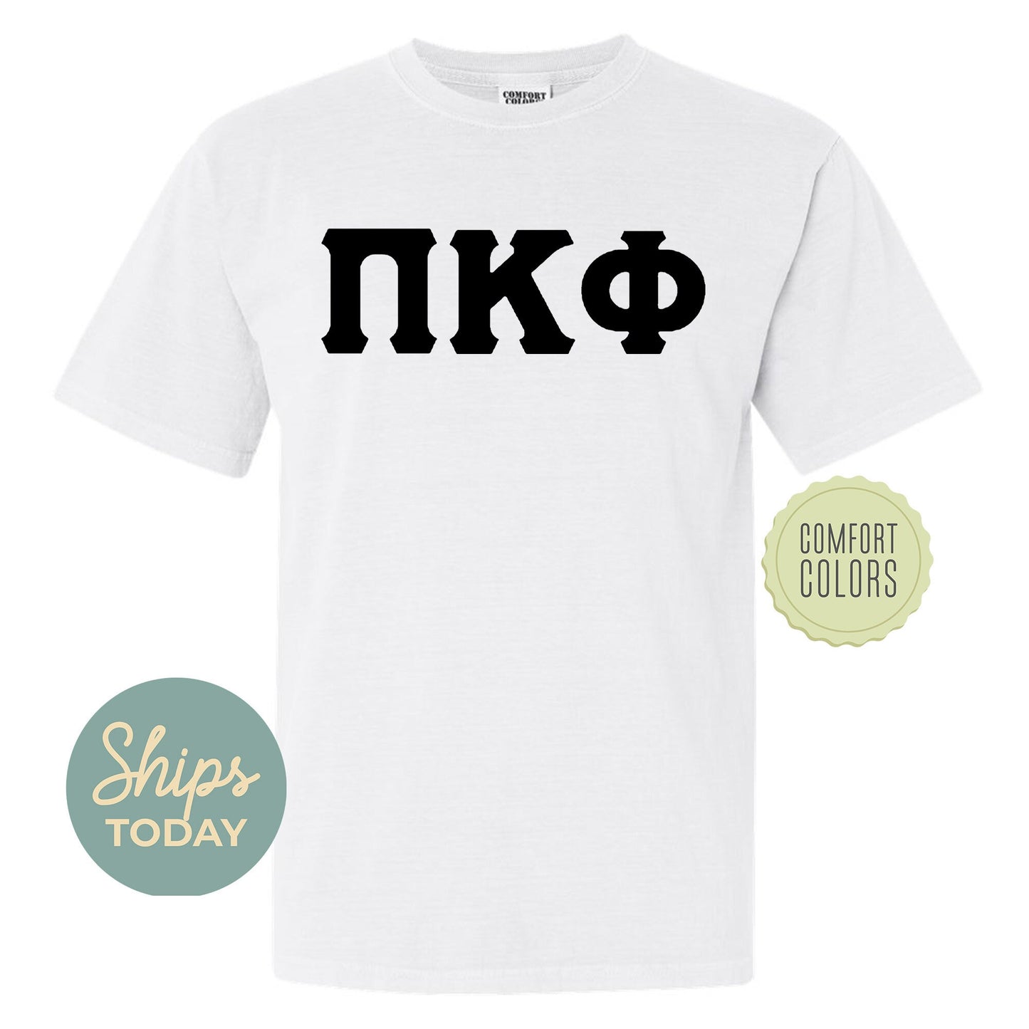 Pi Kappa Phi Black Letters Comfort Colors Farternity T-shirt _ 34926g
