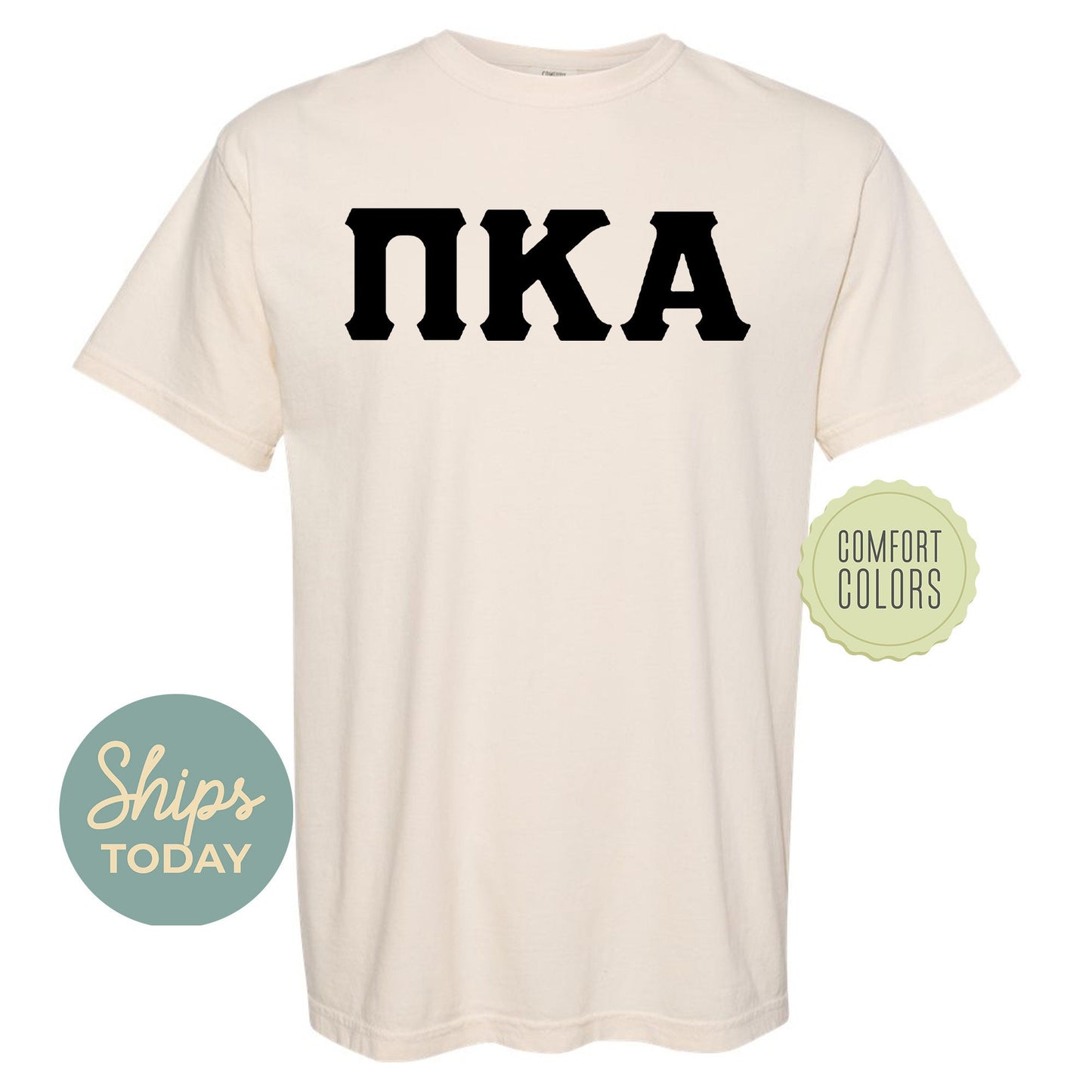 Pi Kappa Alpha Black Letters Comfort Colors Farternity T-shirt _ 34925g