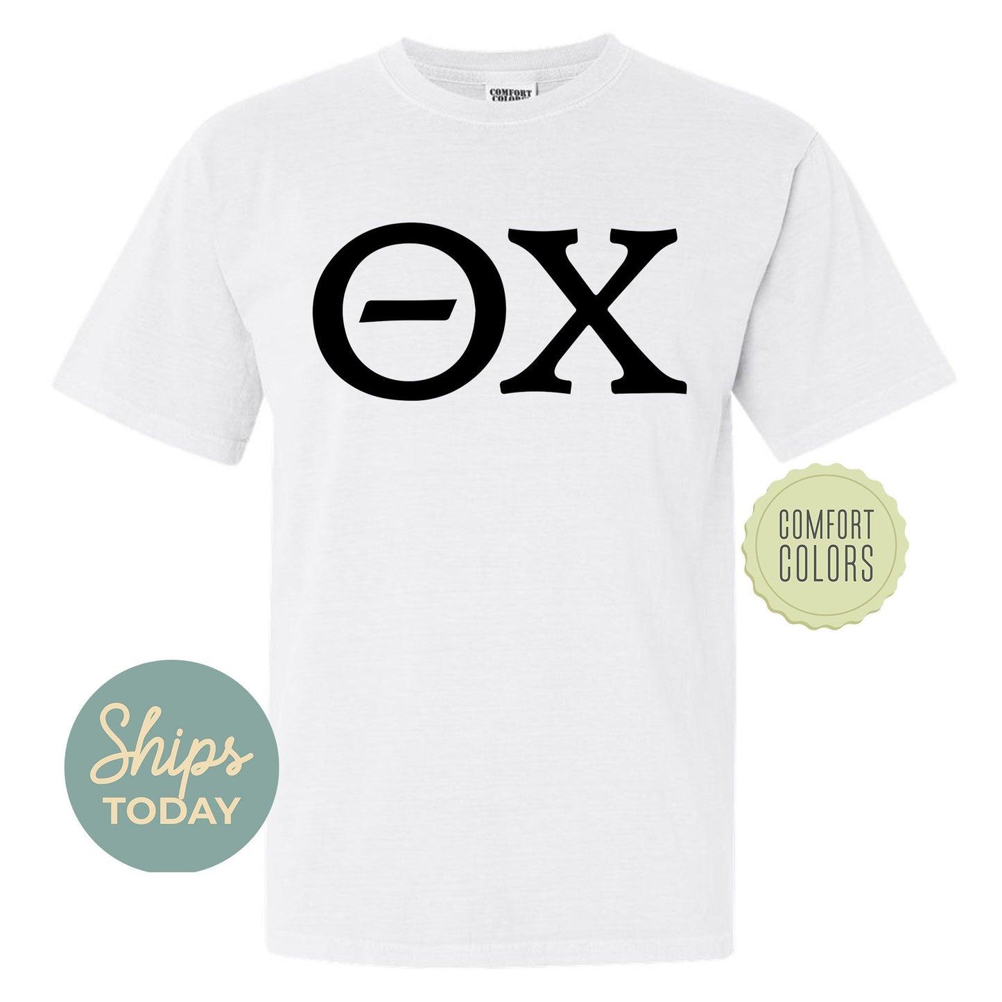 Theta Chi Black Letters Comfort Colors Farternity T-shirt _ 34935g