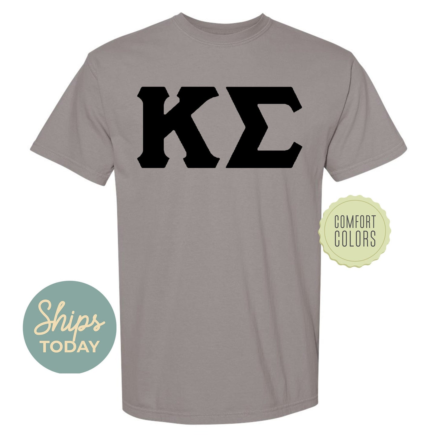 Kappa Sigma Black Letters Comfort Colors Farternity T-shirt _ 34919g