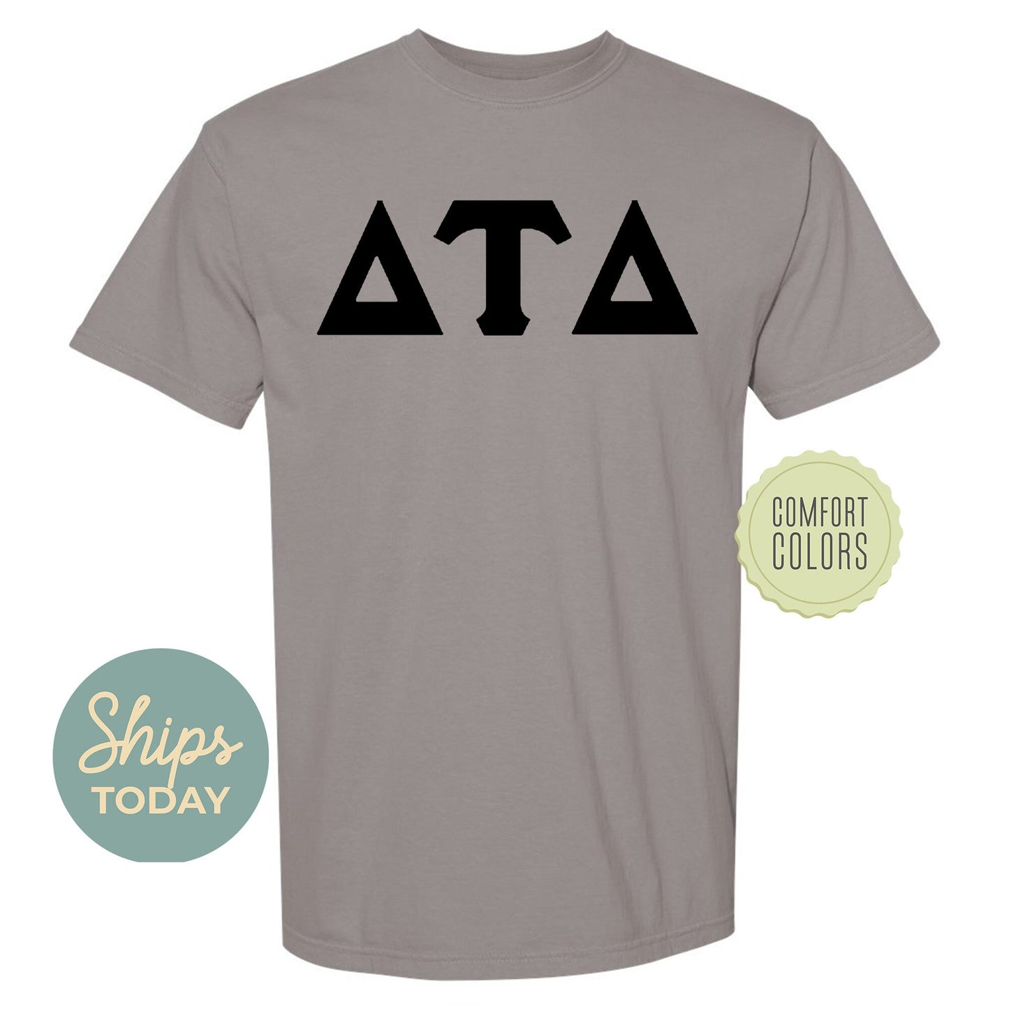 Delta Tau Delta Black Letters Comfort Colors Farternity T-shirt _ 34915g