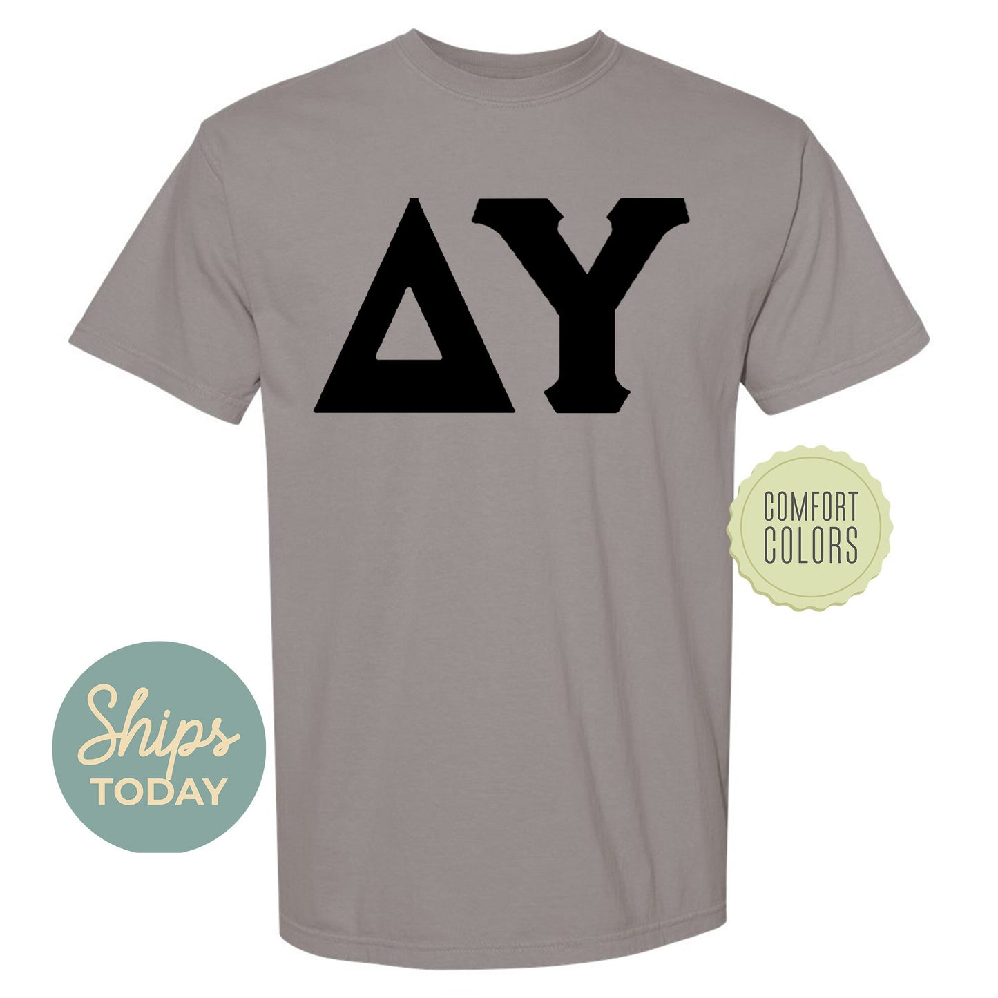 Delta Upsilon Black Letters Comfort Colors Farternity T-shirt _ 34916g
