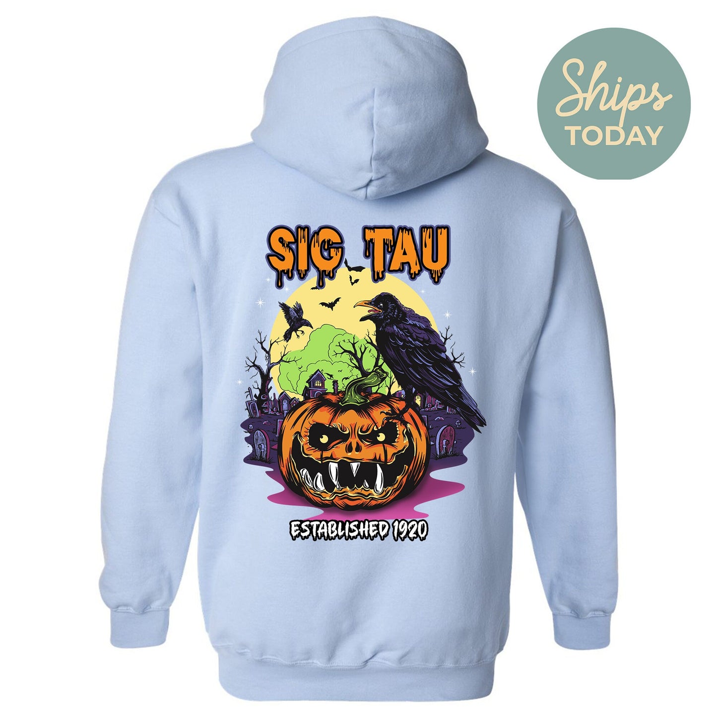 Sigma Tau Gamma Halloween Bats Fraternity Hoodie _ 36278g