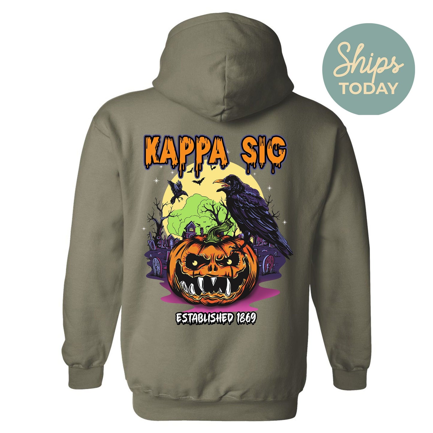 Kappa Sigma Halloween Bats Fraternity Hoodie _ 36263g