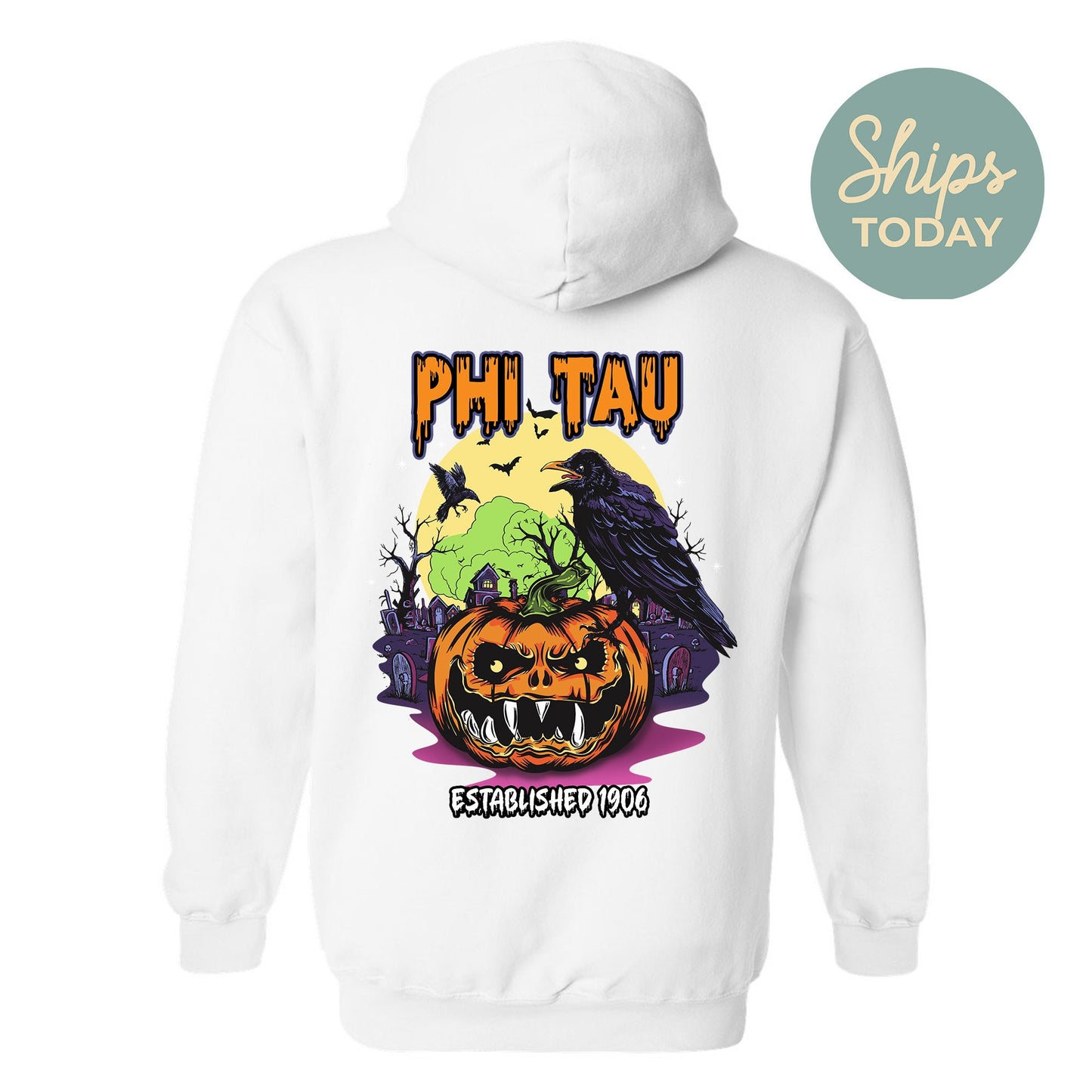 Phi Kappa Tau Halloween Bats Fraternity Hoodie _ 36268g